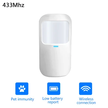 Frekvencia 433MHz Bezdrôtový Infračervený Senzor EV1527 Kódovanie Metóda Smart Pet Ochrany Spojiť Alarm Hosť Používať Anti Biele Svetlo